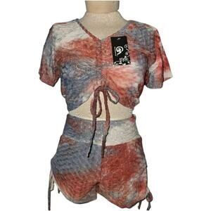 Tie Dye Crop Shirt & Shorts Set - NWT - Size M